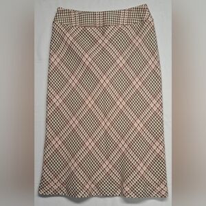 Norton McNaughton 8 Midi Acrylic Skirt Houndstooth Lined Zipper Back